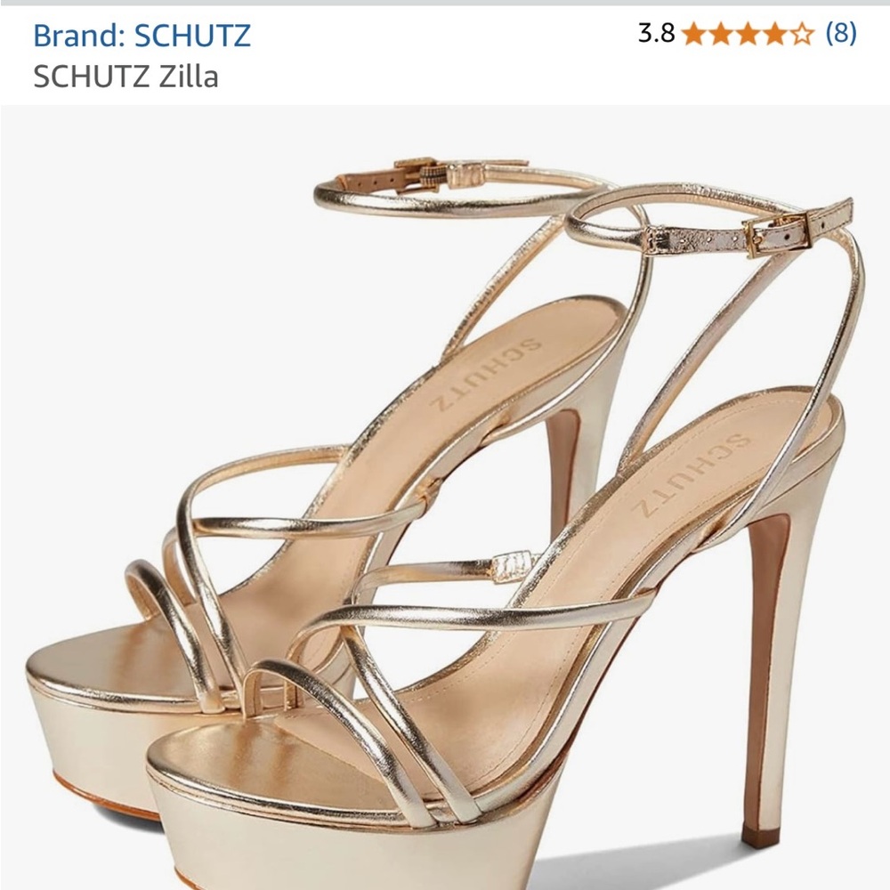 Schutz Gold Platform Heels - Zilla